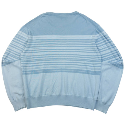 Vintage 2000s YSL Yves Saint Laurent Striped Jumper Size L | Large, Blue