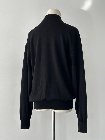 Yves Saint Laurent 1990s wool high neck jumper in size M, featuring a classic design and textured knit fabric.