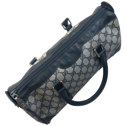 Vintage 80s Gucci Monogram Leather Handbag | O/S, Black
