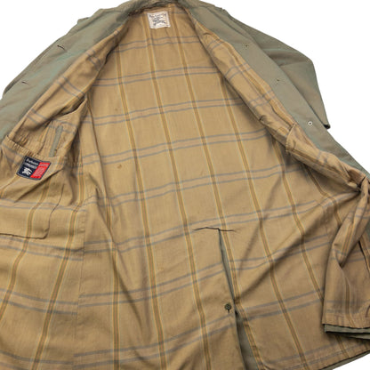 Vintage 80s Burberry Commander II Nova Check Lined Trench Jacket Size XL