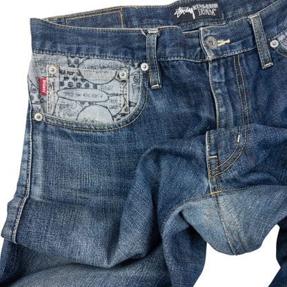 Vintage 2000s Stussy Speech Bubble Denim Jeans Size W34