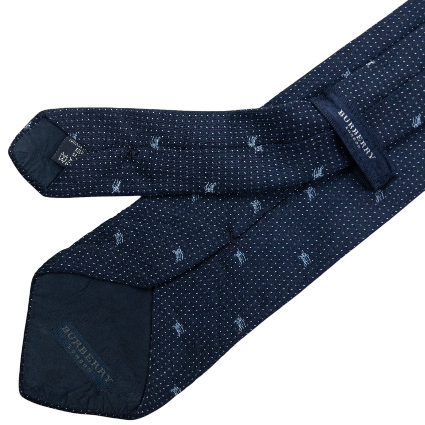 Vintage 2000s Burberry Monogram Silk Tie | O/S, Navy