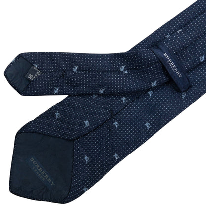 Vintage 2000s Burberry Monogram Silk Tie | O/S, Navy
