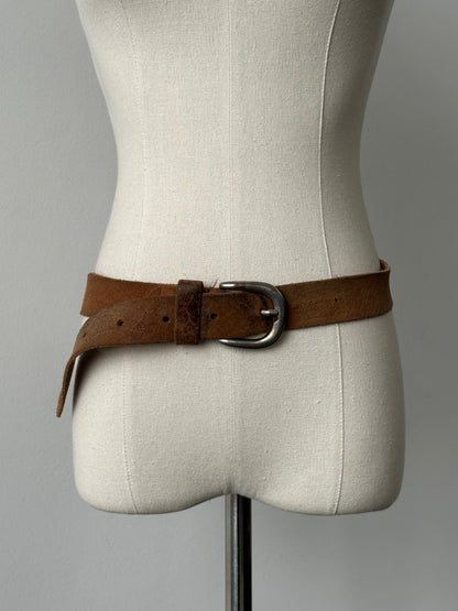 Vintage 1990s Slim Leather Belt - W32-39