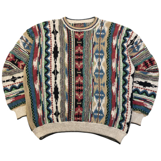 Vintage Pattern Knit Jumper Size XL | XL, Multi