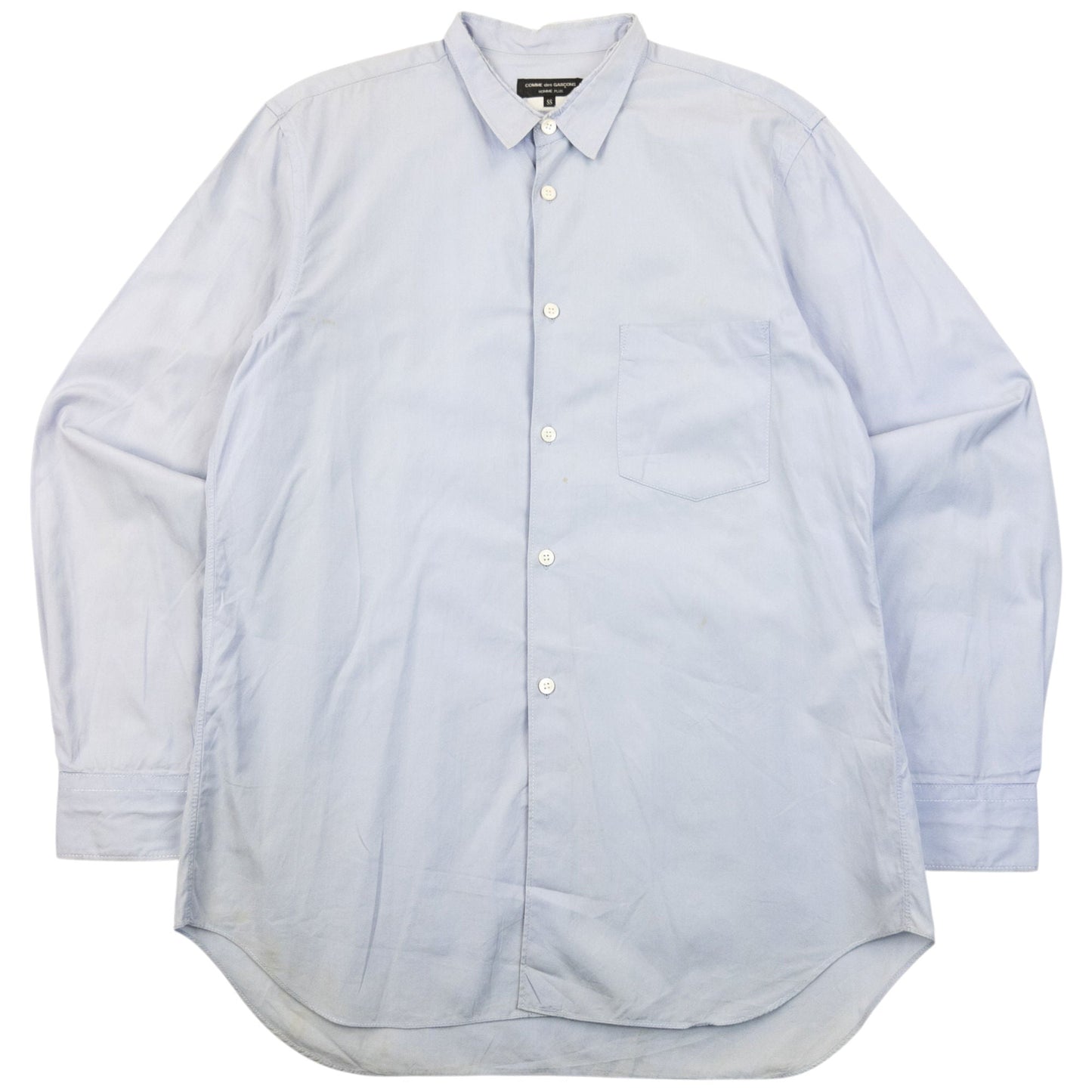 Vintage 2000s Comme Des Garçons HOMME Plus Long Sleeve Button Up Shirt Size S | Small, Blue