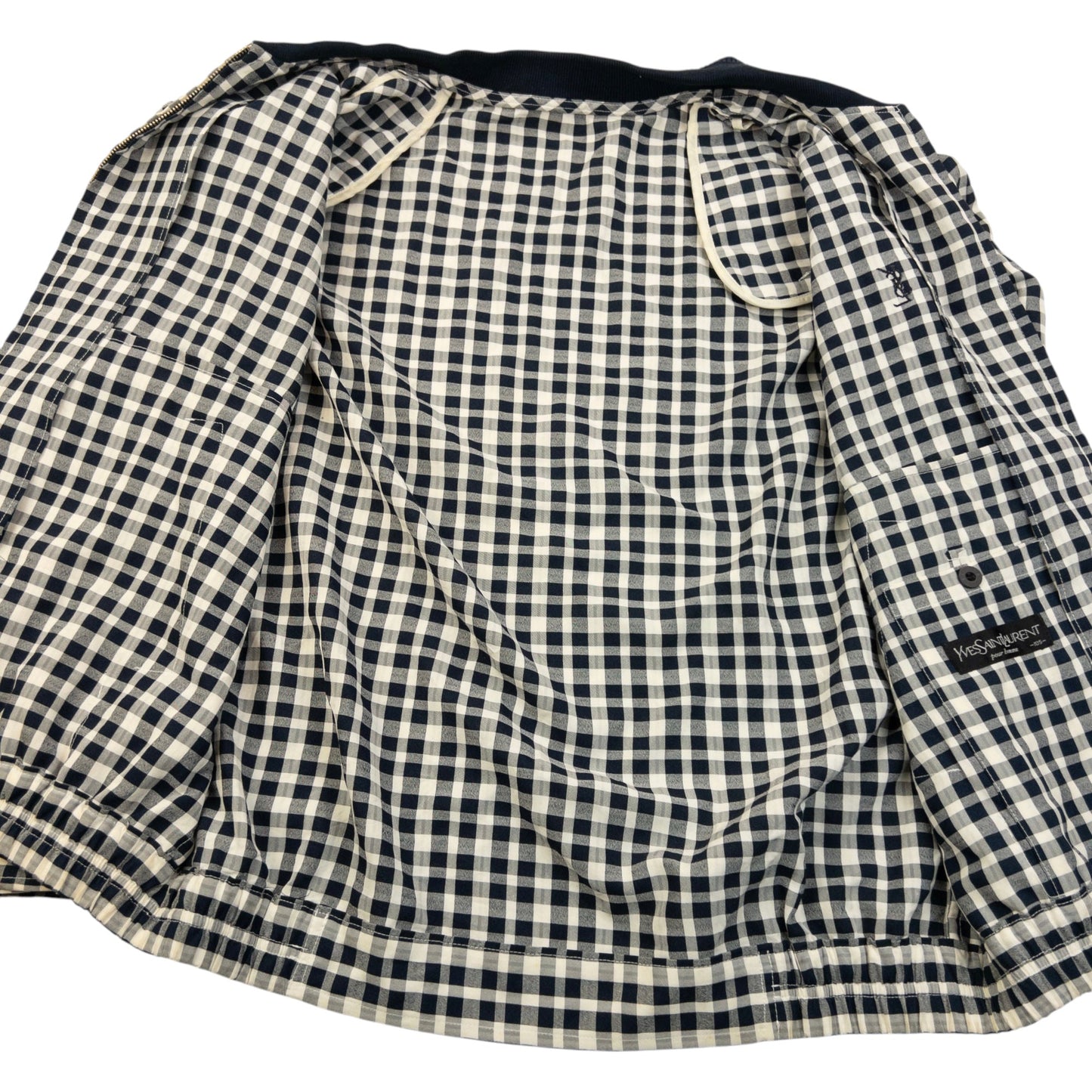Vintage 90s YSL Yves Saint Laurent Checkered Harrington Jacket Size M | Medium, Multicoloured
