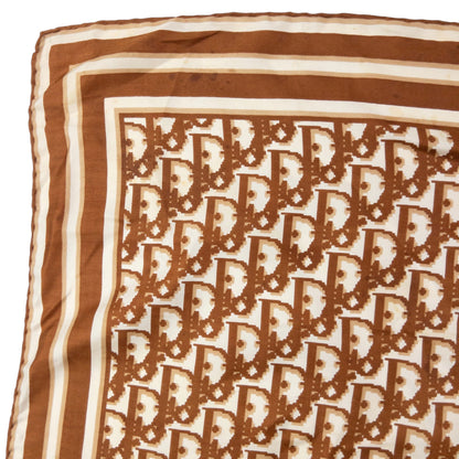 Vintage 2000s Dior Monogram Pixel Silk Scarf | O/S, Brown