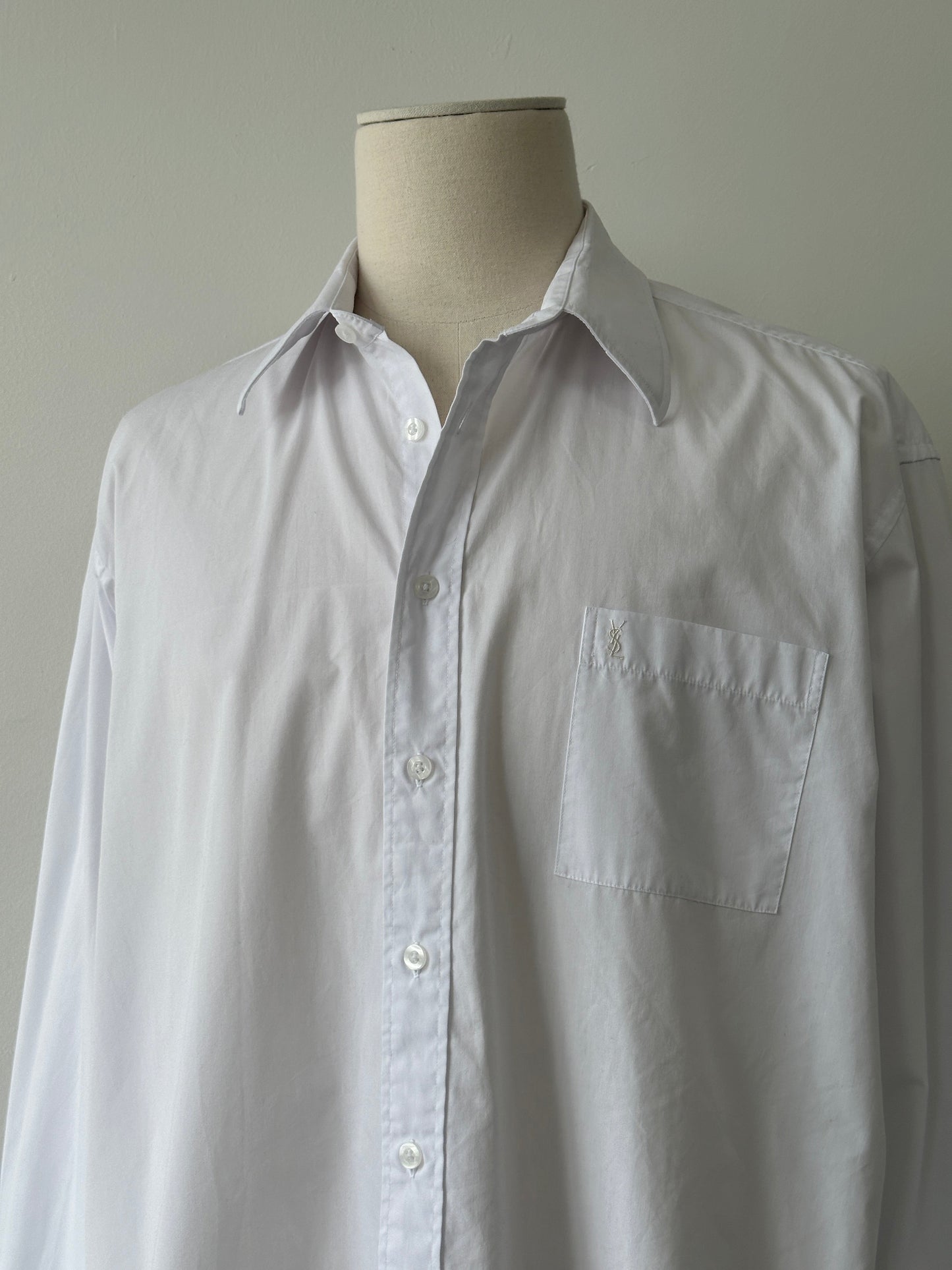 Yves Saint Laurent Pour Homme 2000s Cotton Logo Shirt - XL