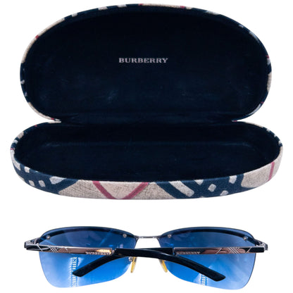 Vintage 2000s Burberry Rimless Sunglasses | O/S, Blue
