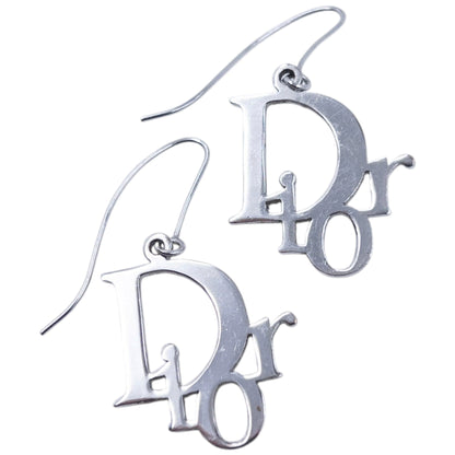 Vintage 2000s Dior By John Galliano Silver Logo Earrings | O/S, Grey