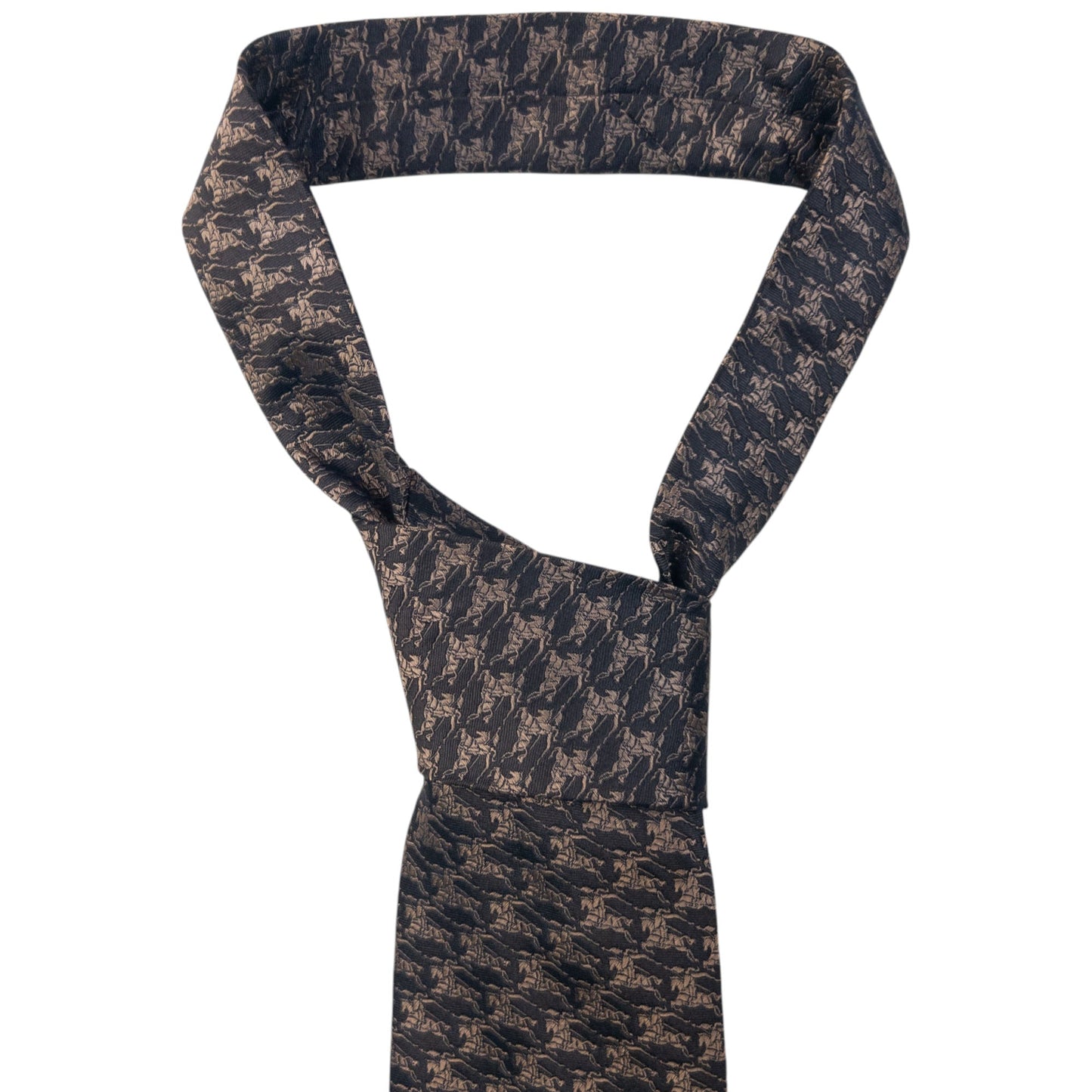 Vintage 2000s Burberry Monogram Silk Tie | O/S, Brown