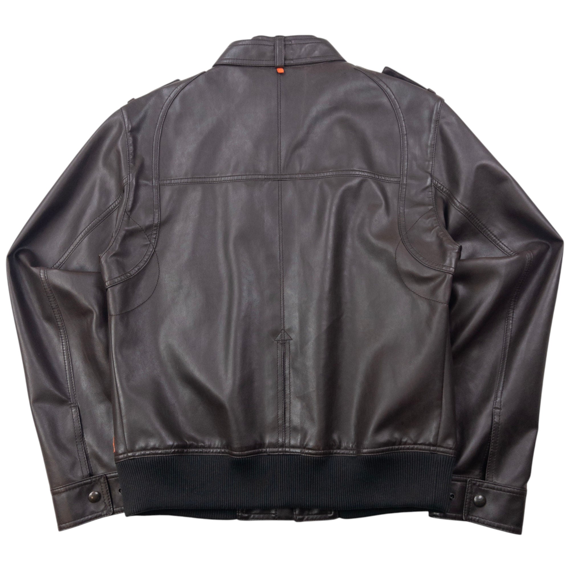 Vintage 90s Hugo Boss Zip Up Leather Jacket Size S – Known Source