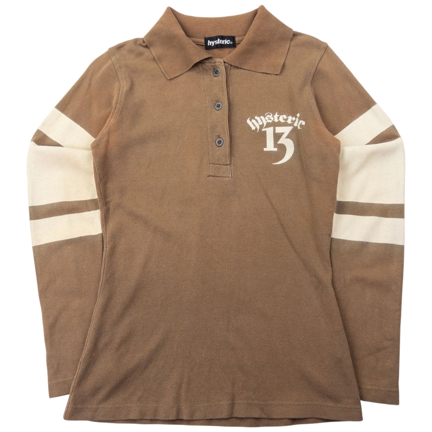 Vintage Hysteric Glamour Skull Graphic Long Sleeve Polo Shirt Womens Size S