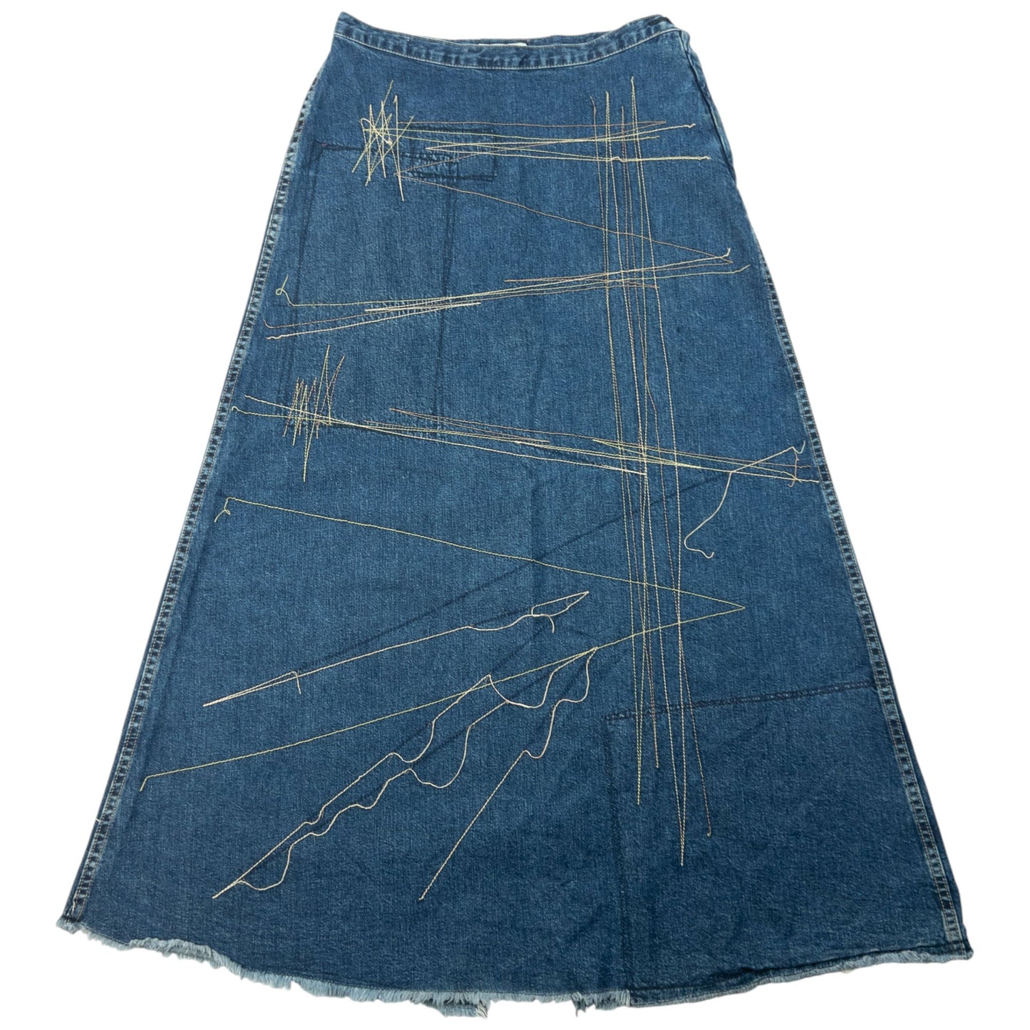 Vintage 90s Hysteric Glamour Embroidered Denim Skirt Womens Size W27 | W27, Blue