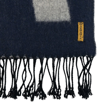 Vintage 2000s Armani Jeans Wool Tassel Scarf | O/S, Navy