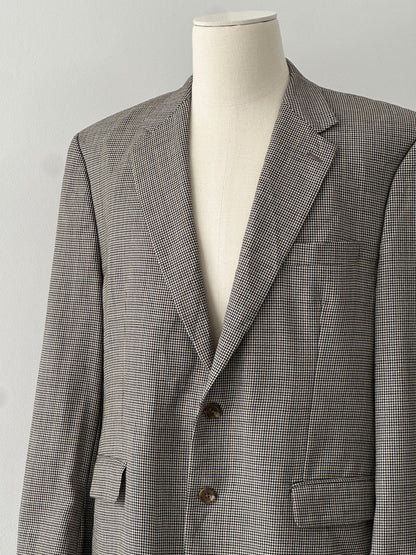 Ralph Lauren 1990s Dogtooth Check Single Breasted Blazer - 44R