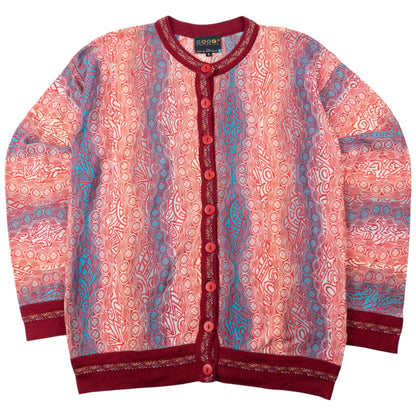 Vintage Coogi Mix Pattern Cardigan Size S | Small, Red, Blue, Multicolour