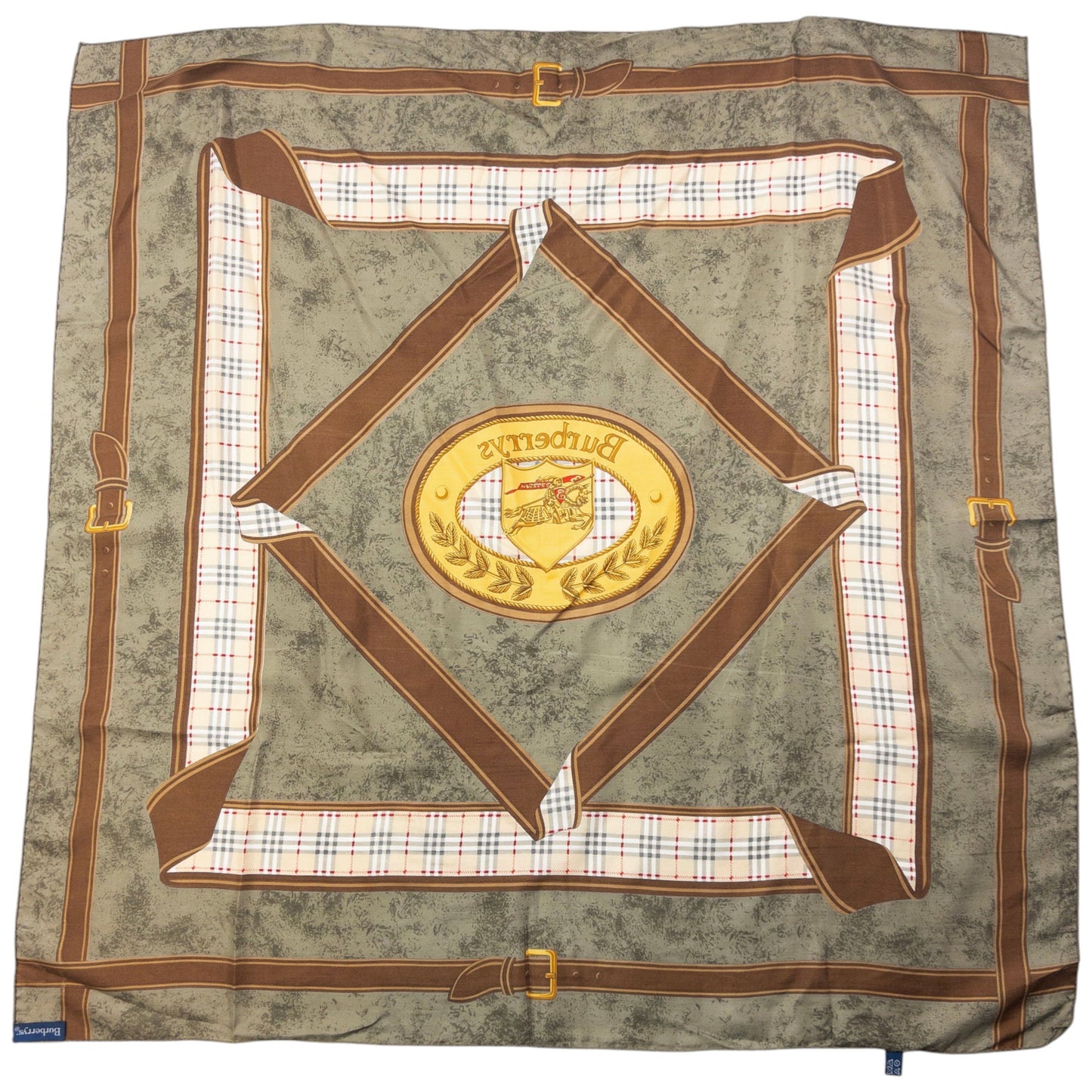 Vintage Burberry Nova Check Silk Scarf