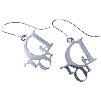 Vintage 2000s Dior By John Galliano Silver Logo Earrings | O/S, Grey