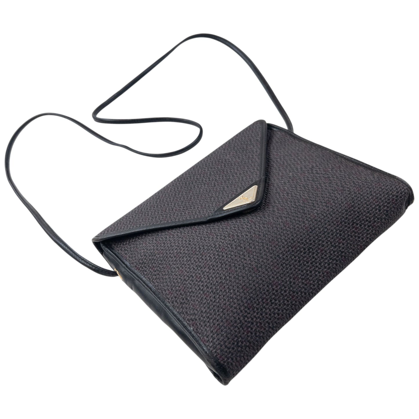 Vintage 80s YSL Yves Saint Laurent Woven Crossbody Bag | O/S, Black