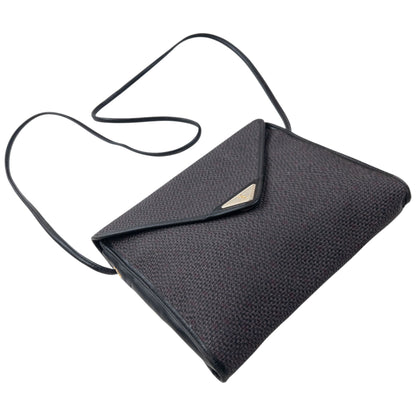 Vintage 80s YSL Yves Saint Laurent Woven Crossbody Bag | O/S, Black