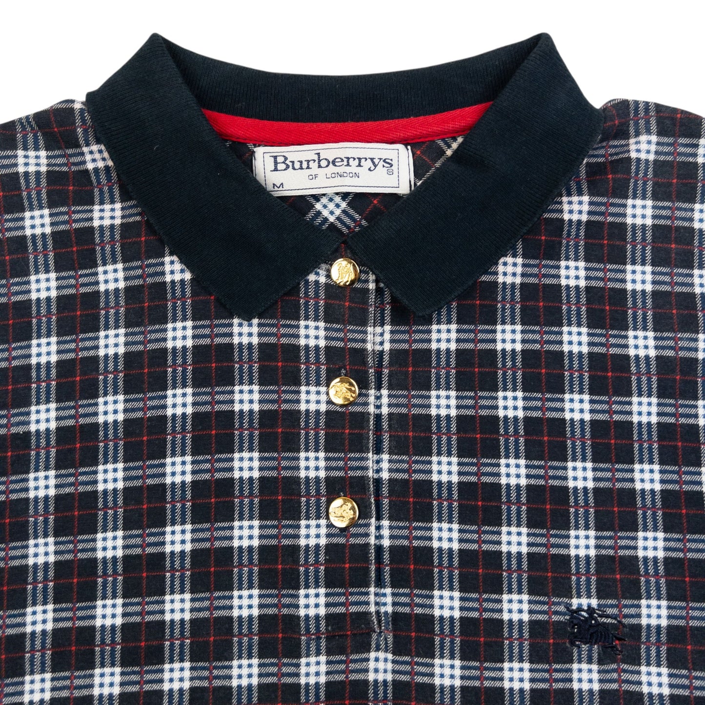 Vintage 90s Burberry Nova Check Polo Shirt Size XL | XL, Navy
