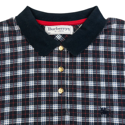 Vintage 90s Burberry Nova Check Polo Shirt Size XL | XL, Navy