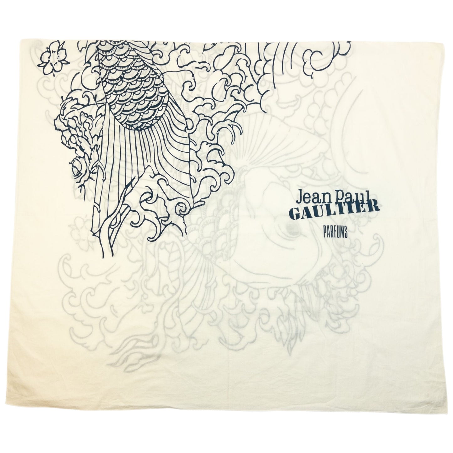 Vintage 2000s Jean Paul Gaultier Koi Fish Scarf | O/S, Blue
