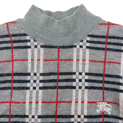 Vintage 90s Burberry Nova Check Jumper Womens Size M | Medium, Grey