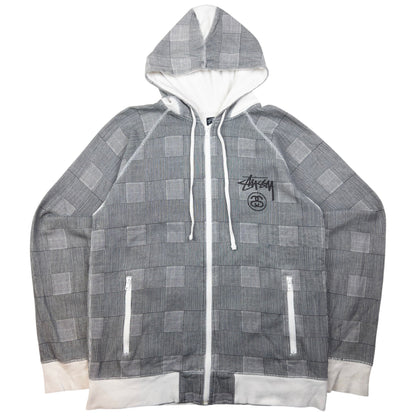 Vintage Stussy Checkered Zip Up Hoodie Size L