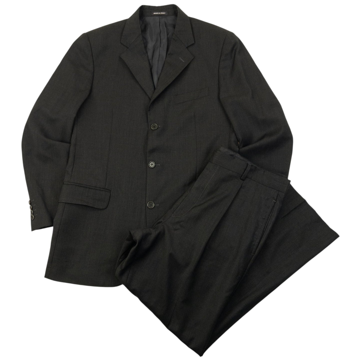 Vintage 90s YSL Yves Saint Laurent Jacket & Trousers Wool Suit Set Size XL | XL, Black