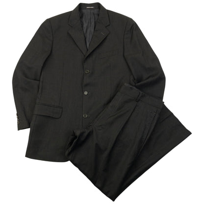 Vintage 90s YSL Yves Saint Laurent Jacket & Trousers Wool Suit Set Size XL | XL, Black