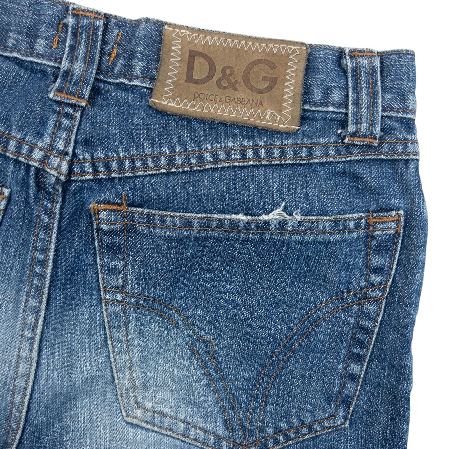 Vintage 2000s Dolce & Gabbana Distressed Denim Jeans Womens Size W26 | W26, Blue