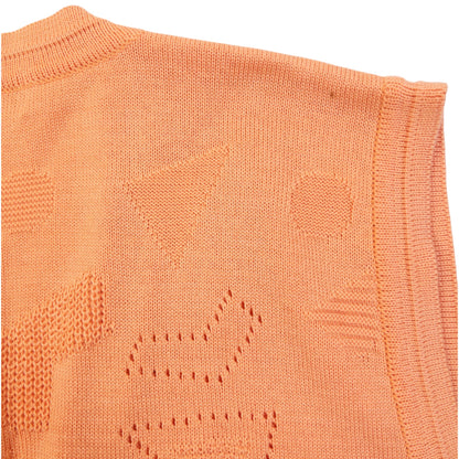 Vintage 90s Balenciaga Golf Button Up Sweater Vest Womens Size M | Medium, Orange