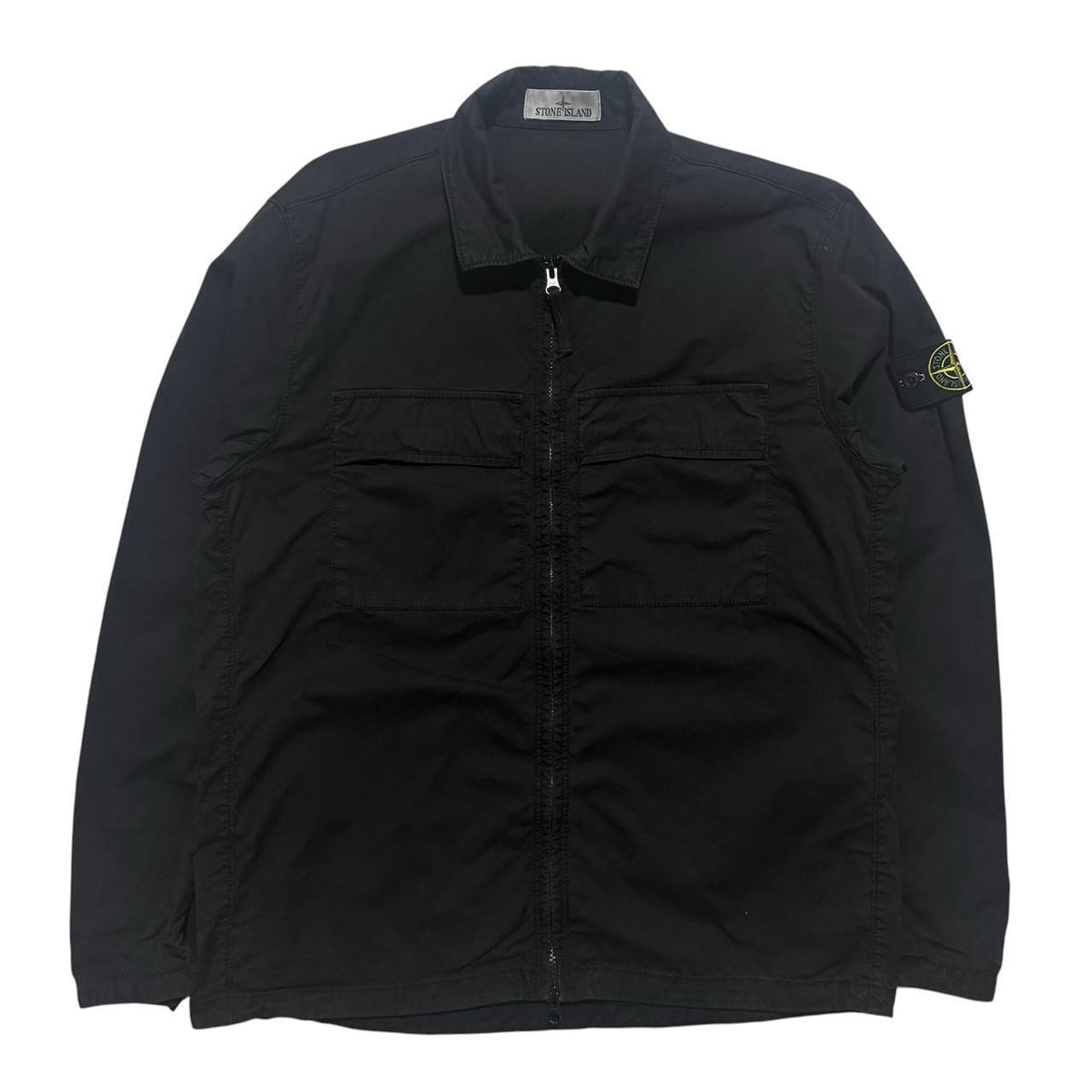 Stone Island Canvas Overshirt | Large, Black