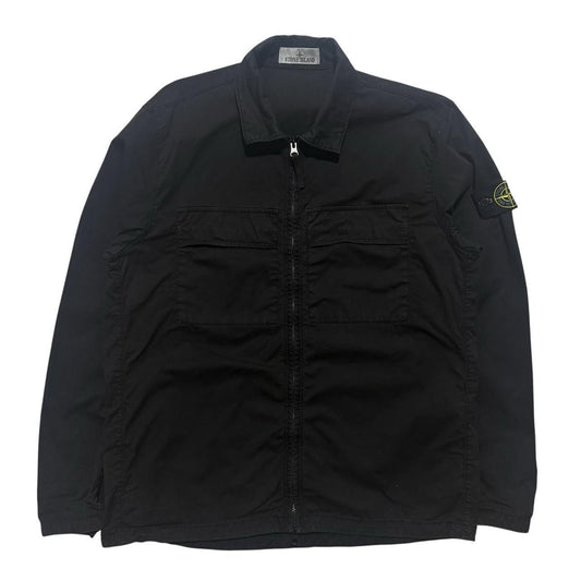 Stone Island Canvas Overshirt | Large, Black