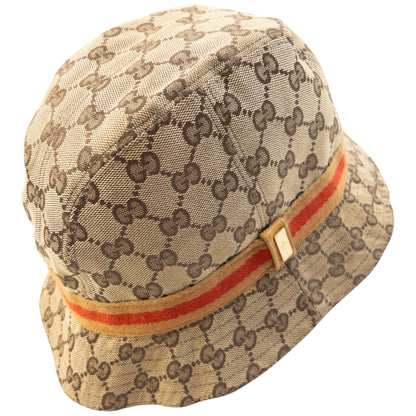 Vintage 2000s Gucci Monogram Bucket Hat Size M | O/S, Beige