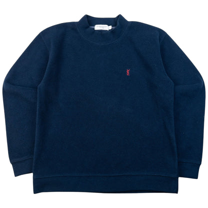 Vintage 2000s YSL Yves Saint Laurent Fleece Sweatshirt Size M | Medium, Navy
