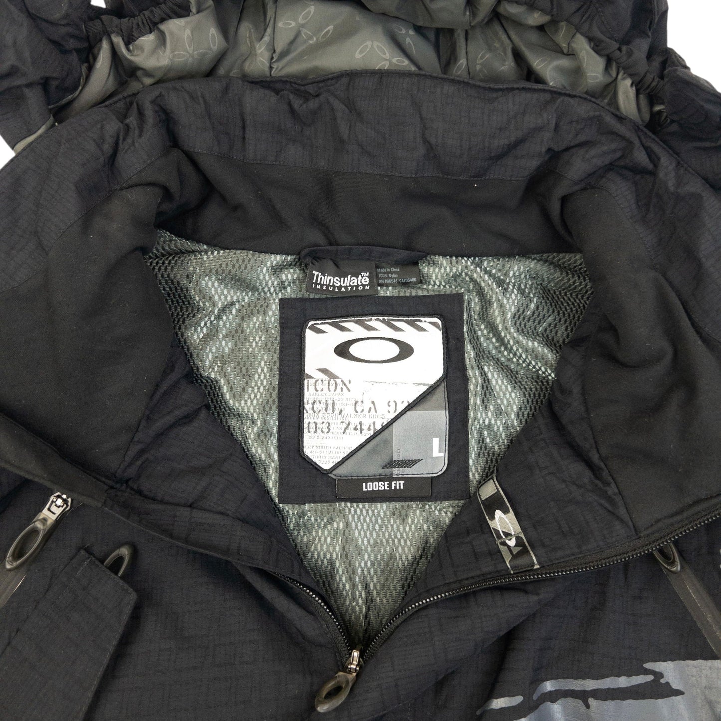 Vintage 2000s Oakley Zip Up Snowboarding Jacket Size XL | XL, Black