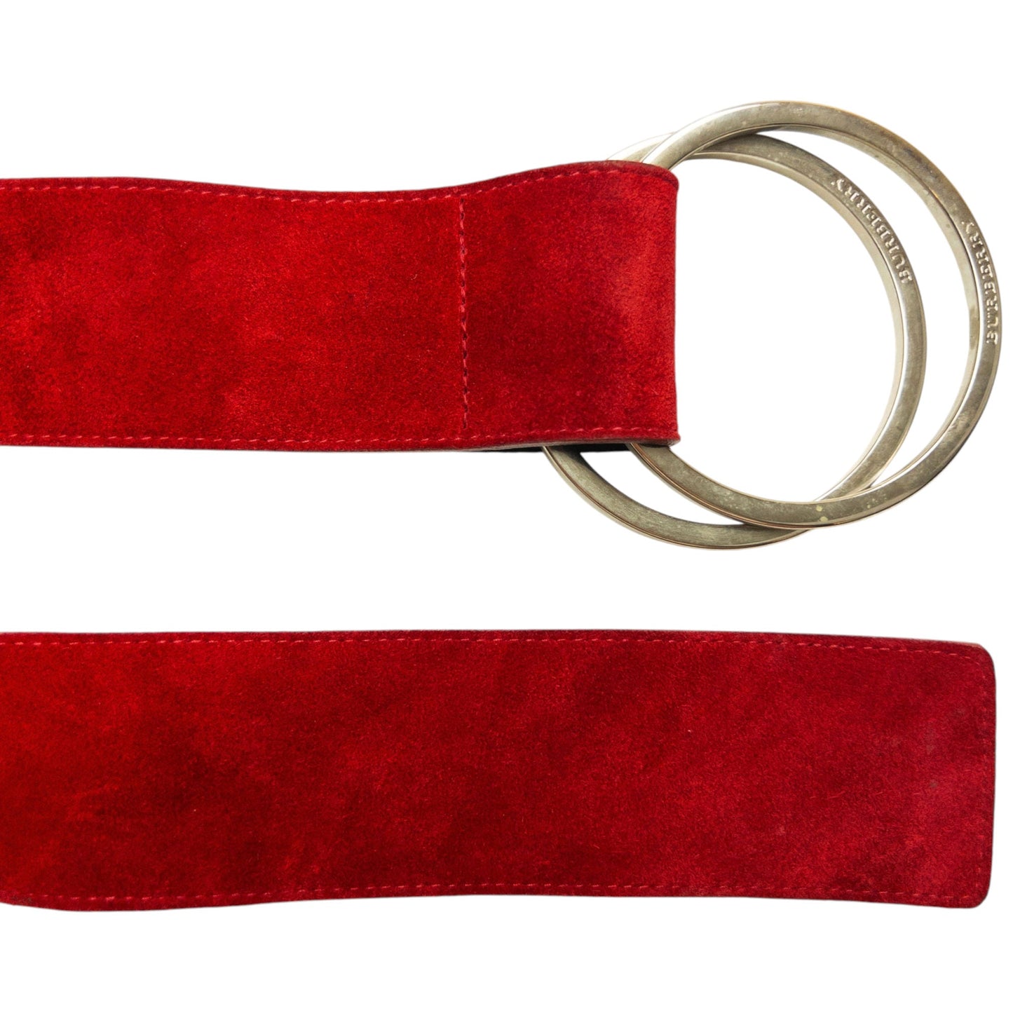 Vintage 2000s Burberry Suede Leather Belt Size XL | O/S, Red