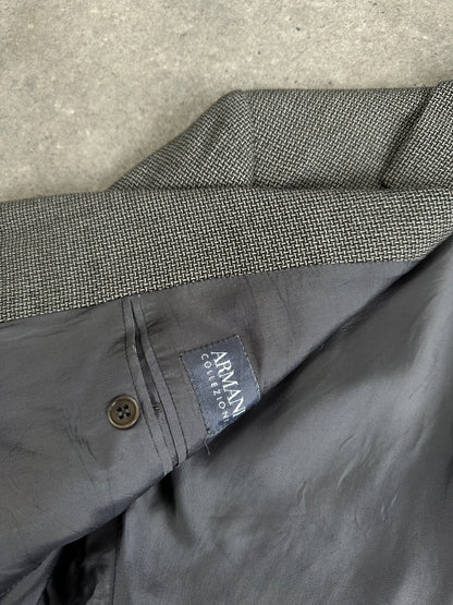 Armani Collezioni 1990s Wool Check Single Breasted Blazer - M