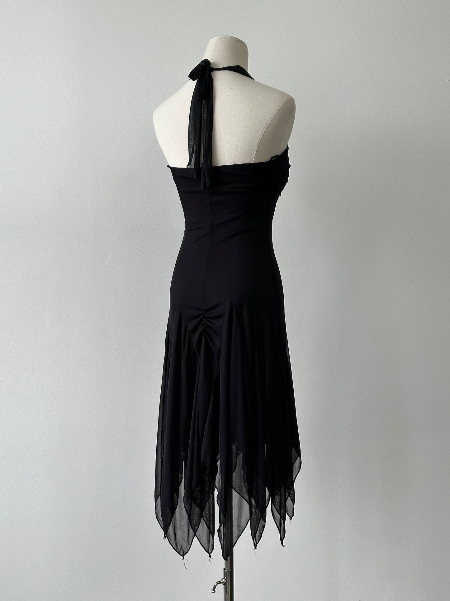 USA Vintage 2000s Halterneck Handkercheif Midi Dress - S