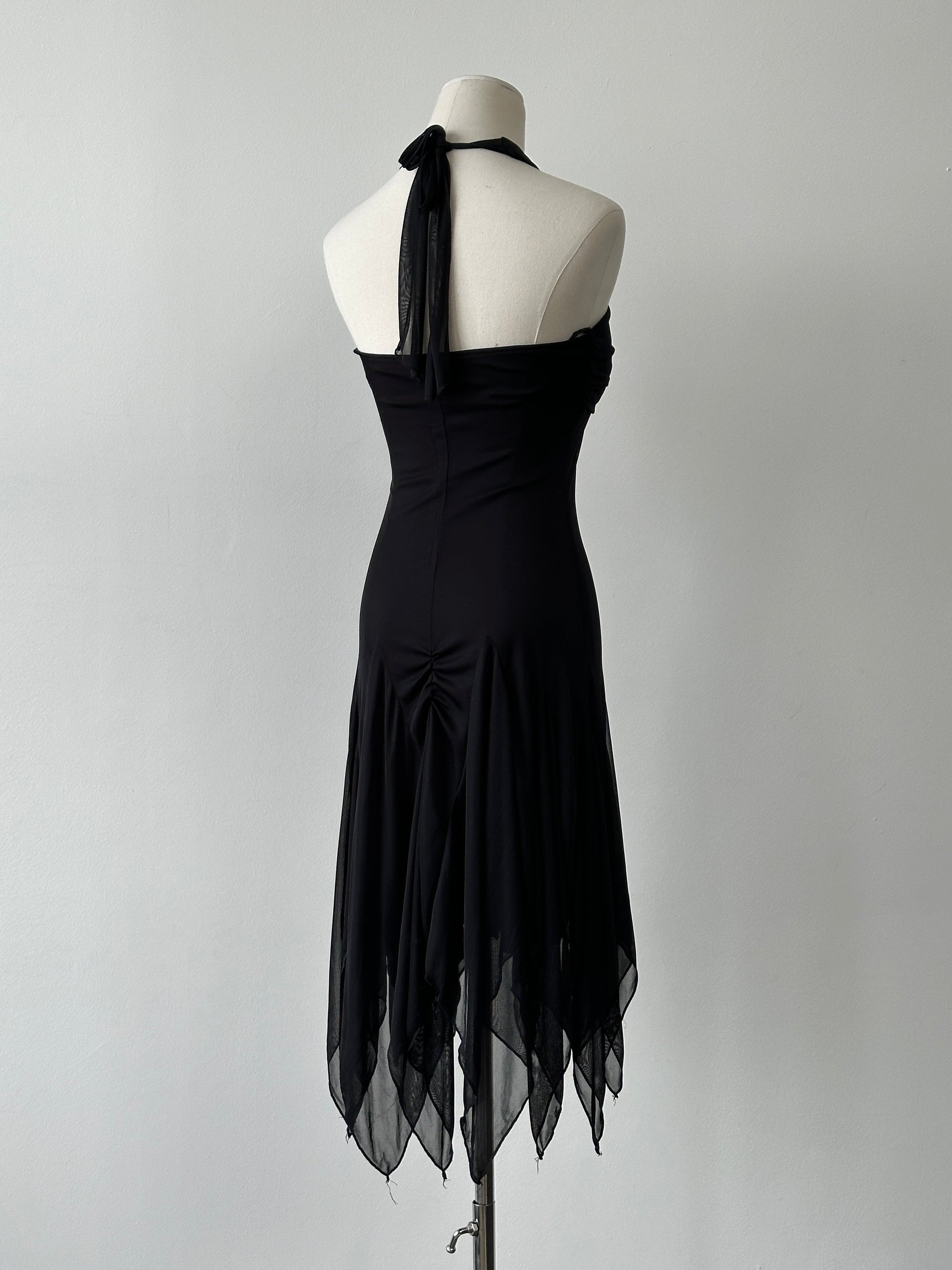 USA Vintage 2000s Halterneck Handkercheif Midi Dress - S