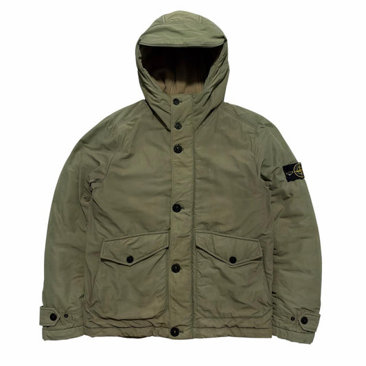 Stone Island Micro Reps Parka Jacket | Medium, Olive Green