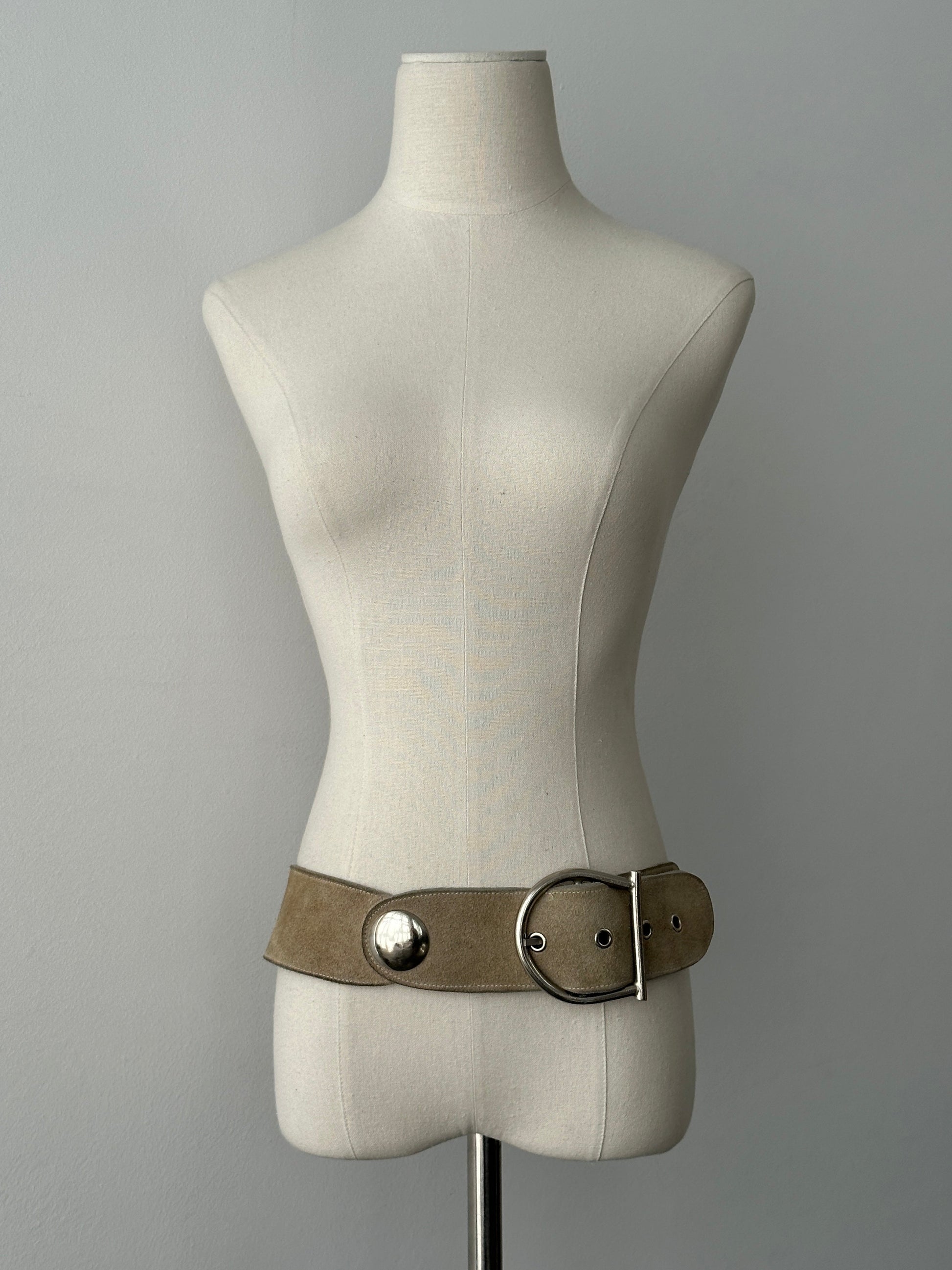 Vintage 1990s Suede Chunky Belt - W30-34