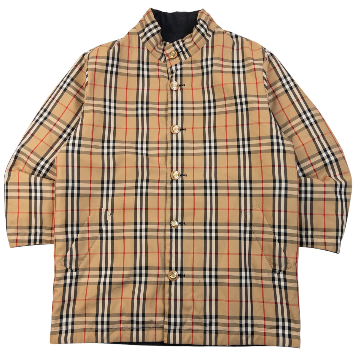 Vintage 90s Burberry Nova Check Quilted Reversible Jacket Size M | Medium, Beige