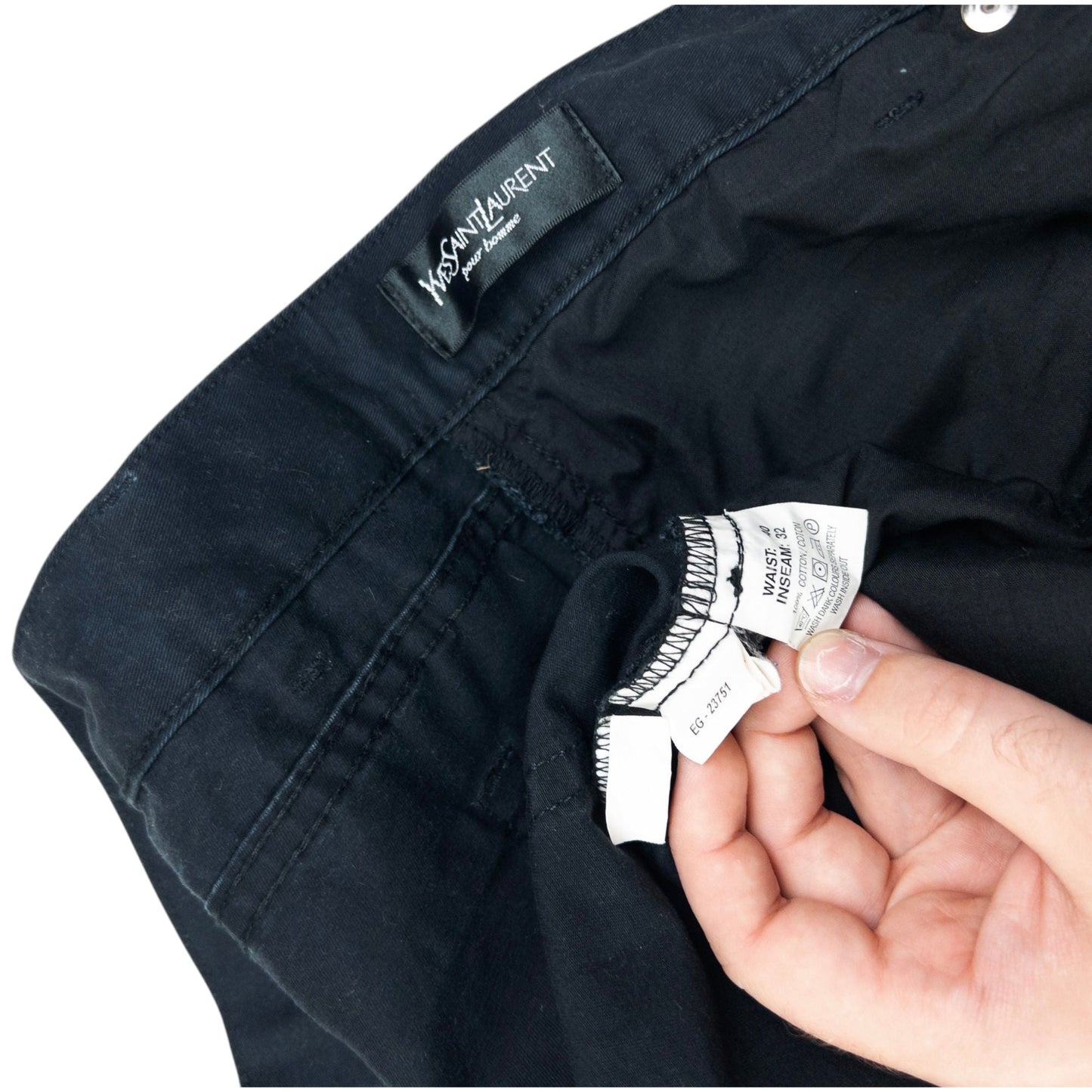 Vintage YSL Yves Saint Laurent Embroidered Chino Trousers Size W40