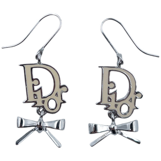 Vintage Dior Silver Bow Earrings