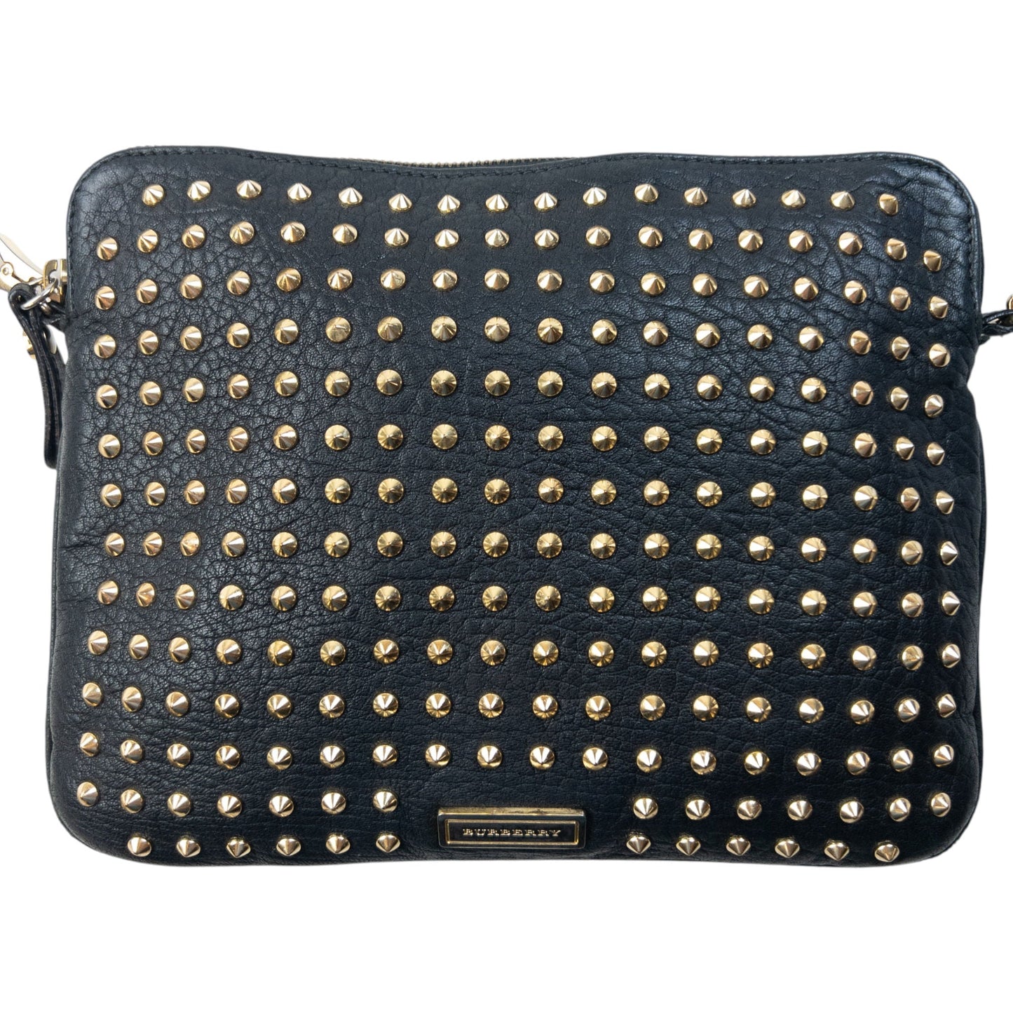 Vintage 2000s Burberry Studded Leather Crossbody Bag | O/S, Black